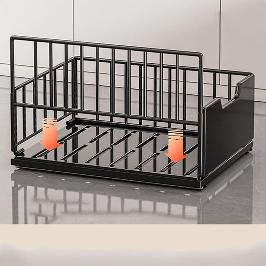 IDEALHOUSE Pull Out Cabinet Organizer, No Drill Slide Out Drawers Pull Out Home Organizers, Metal Pantry Pull Out Shelves for Kitchen Cabinets,Height 4.3 inches