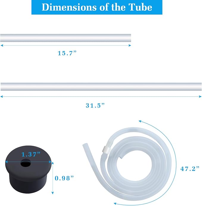 Sink Soap Dispenser Extension Tube kit with Upgraded Check Valve, 47”Silicone Tube, Prevent Backflow, Fit Most Soap Dispenser, No Need to Fill The Little Bottle Again （1 Pack）