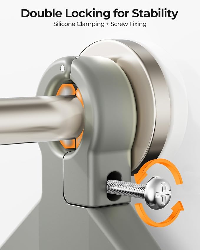 ODesign 3 Tier Height-Adjustable Shower Caddy Hanging Anti-Swing-Over The Shower Head Caddy-Storage Organizer Bathroom Shelves Basket-Silver