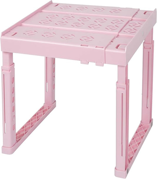 Piffny Locker Organizer Shelf， Adjustable Width and Height, Ideal Locker for School, Office, and Gym Lockers… (Pink)