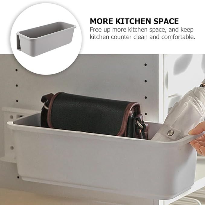 Cabilock Shelf Pull out Drawer Organizer Gray Kitchen Cabinet Storage Box No Drilling Space-saving Holder under Sink and Narrow Gap Storage