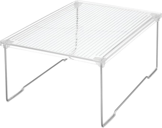 iDesign Recycled Plastic Stackable Bathroom Shelf Riser – Clear