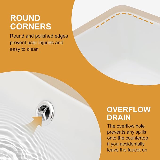 Mocoloo Undermount Bathroom Sink 18 x 12 Inch Rectangle Porcelain White Ceramic Bathroom Sink 6 Inch Deep Basin with Overflow Small Lavatory Vanity Top Under Mounted the Counter