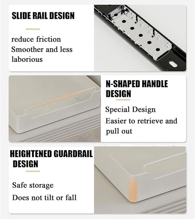 cupboardPull Out Drawer Kitchen Telescopic Drawer Retrofit Pull Slide Out Drawer with Handle Storage Shelves for Kitchen Cabinets with Adhesive Film Pull Out Drawer No Drilling