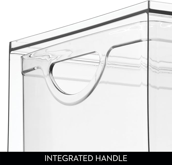 iDesign Stackable Storage Drawer for Fridge, Pantry, or Under Sinks, Set of 4, Clear, Made in USA