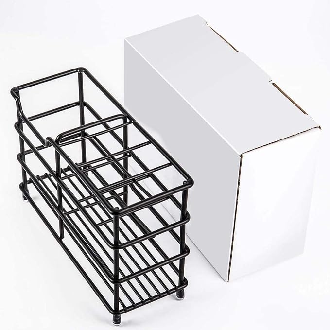 Toothbrush Holders for Bathroom, Stainless Steel, Black | 7-Slot, Organizer