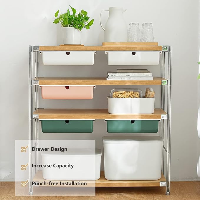 Under Desk Drawer, Large Self-Adhesive Under Desks Organiser, 13x9.2inch Hidden Under Desk Storage Box Cosmetics Case for Storage of Cutlery, Office Supplies, Stationery and Cosmetic (White)
