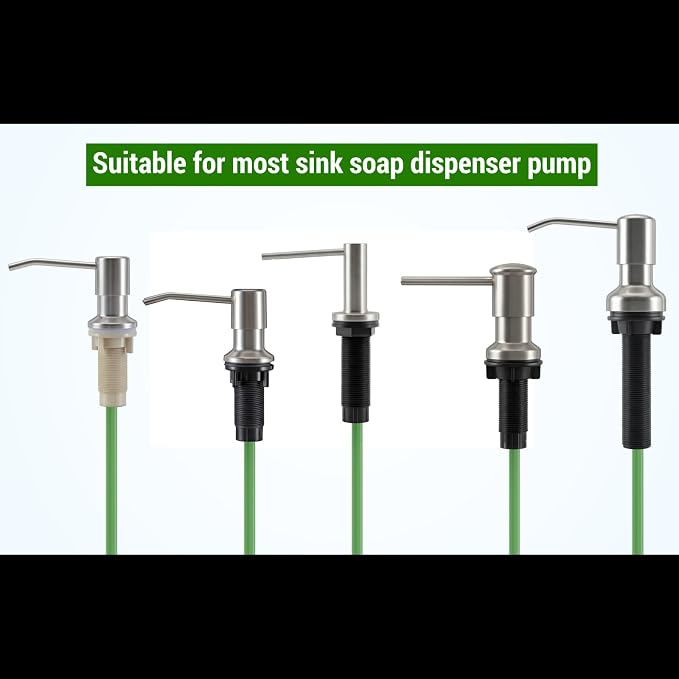 Sink Soap Dispenser Extension Tube kit with Upgraded Check Valve, 47”Silicone Tube, Prevent Backflow, Fit Most Soap Dispenser, No Need to Fill The Little Bottle Again （1 Pack）