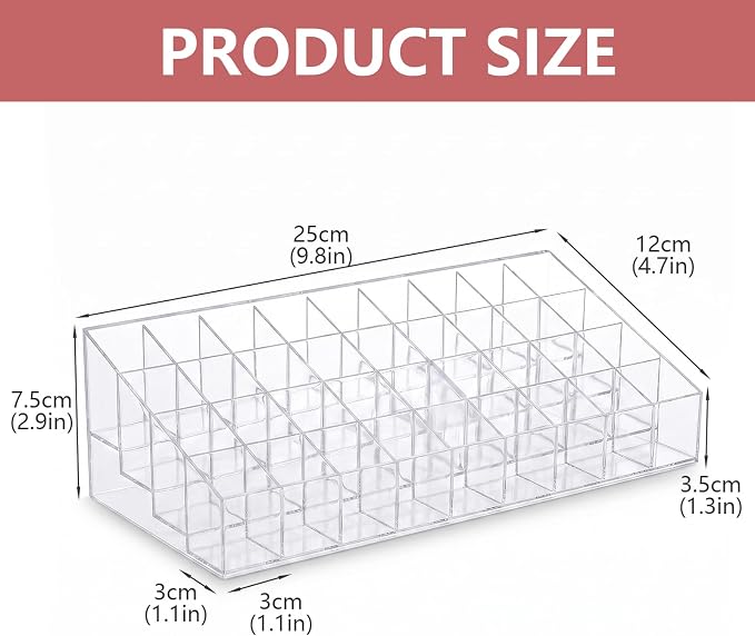 Nail Polish Organizer Holder,36 Slots Nail Organizer Rack, Clear Acrylic Nail Polish Storage Shelves,6-Tier Nail Polish Display Stand for Vanity, Bathroom Counter, Dresser,Salon,(1 Pack)
