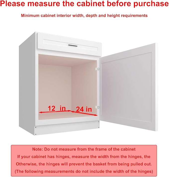 Pull Out Cabinet Organizer, Heavy-Duty Metal Sliding Drawer Shelf for Kitchen Cabinets, Chrome, Doesn't Include Door Fittings (11*21 IN)