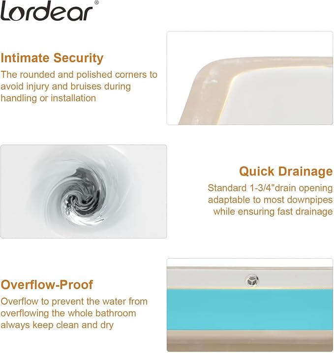Lordear 17x12 Inch Undermount Bathroom Sink Vanity Small Sinks Rectangle Pure White Porcelain Ceramic Bath Lavatory Vanity Sink Basin with Overflow