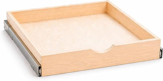 COUVER Birch Wood Pull-Out Cabinet Organizer - Soft Close Slide-Out Drawer for Kitchen & Bathroom, DIY Non-Assembled Wooden Under Sink Storage, Bottom-Mounted Side-Mounted, 24 inch