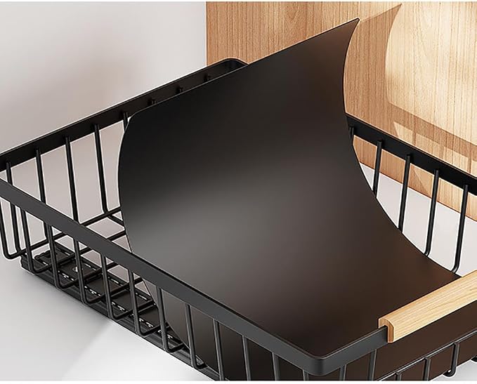 Pull Out Cabinet Organizer, Multifunctional Sliding Mesh Cabinet Basket, No Drill Pull Out Shelf Storage Drawer for Kitchen Bathroom Home Pantry Black [Standard] One Size