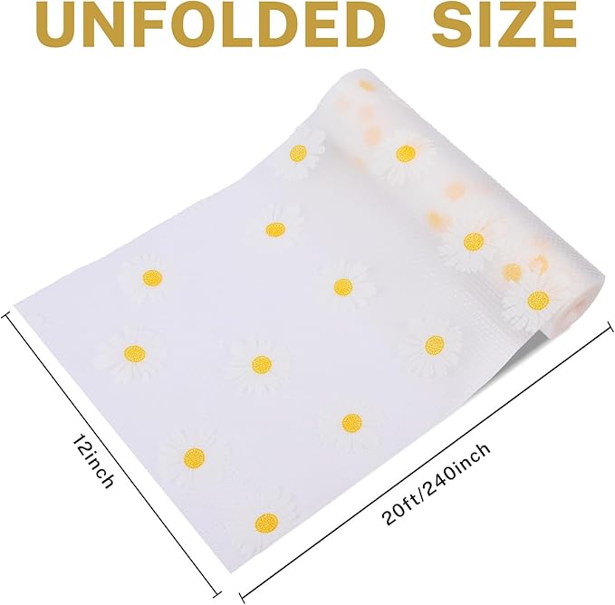 Shelf Liner, Non-Adhesive Roll Cabinet & Drawer Liner, Non-Slip Mat Cupboard Liner, Washable Oil-Proof Liners for Kitchen Cabinets, Shelves, Refrigerator, Storage, Bathroom 12 Inches x 20 FT