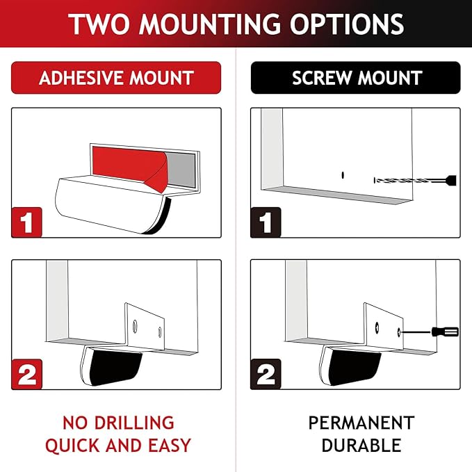 RVPEKUPE 4-Pack Under Cabinet Foot Pull with Adhesive and Screws, Hands Free Toe Foot Pull Opener for Kitchen Trash Cabinet Drawer, 4 Inch (Matte Black)