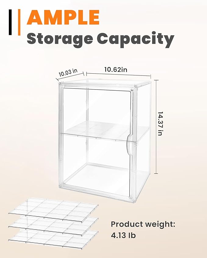 Bread Box,Large Bread Boxs for Kitchen Countertop - 4 Layers Adjustable Bread Storage Container,Clear Boxes for Kitchen Counter, Breads Box Airtight,Bread Holder,Perfect for Bagel Muffins-3Pcs