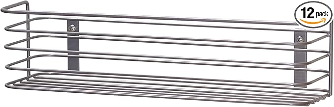 Household Essentials 1226-1 Long Basket Door Mount Cabinet Organizer | Mounts to Solid Cabinet Doors or Walls (Pack of 12)