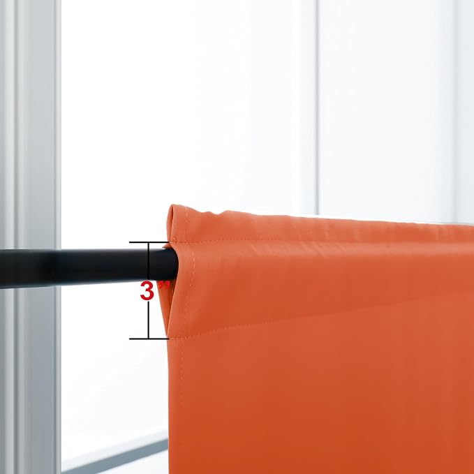 KOUFALL Orange Bathroom Curtains Window, Short Blackout Curtains for Small Window, Wide 34 x 36 Inch Length