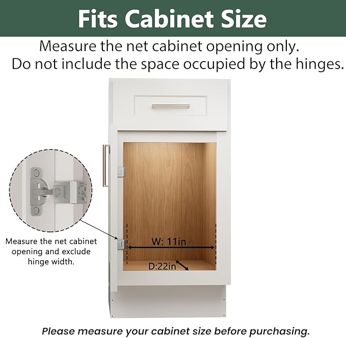 LOVMOR Pull Out Cabinet Organizer 10½"W x 21½"D, Kitchen Cabinet Pull Out Shelves Slide Out Storage
