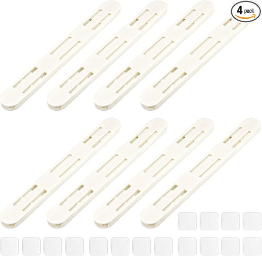 LELE LIFE Adhesive Pull Out Cabinet Drawer Sliders, Drawer Bin Organizer Sliding Rails Guides, No Drill DIY Basket Slides Bottom Mount for Shelf (8 Pack)