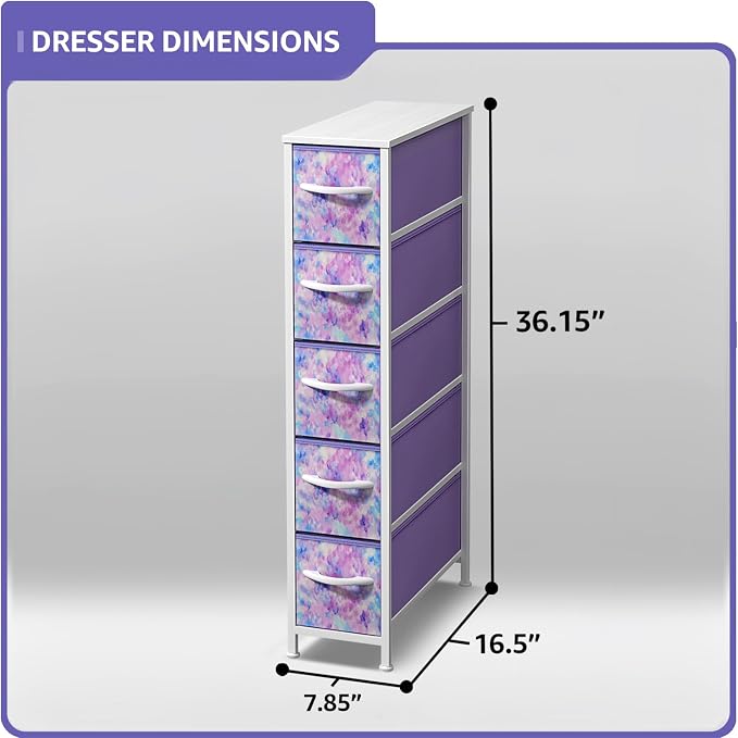 Sorbus Kids Dresser with 5 Drawers - Storage Unit Organizer Chest for Clothes - Bedroom, Kids Room, Nursery, & Closet