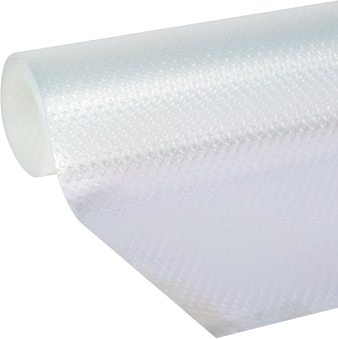 Duck EasyLiner Clear Classic Shelf Liner - Durable Non Adhesive Fridge Liner - Easy to Install & Clean - Kitchen Liner Mat for Fridge Shelves - Food Safe Removable Shelf Liner - 12in. x 6ft. - Clear
