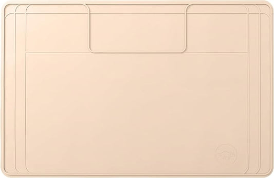 The Original Under Sink Mat - Silicone Waterproof mat, Trimmable, Easy to Clean, Kitchen cabinet liner, Under sink protector mats, Drip Tray with Lip (Beige, 31" x 22") or smaller