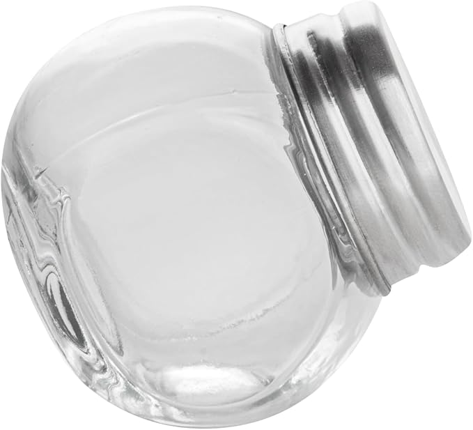 Restaurantware Vetri 2 Ounce Mini Favor Jars, 10 Durable Candy Jars - With Wide Spout, Chrome Lid, Clear Glass Candy Jars, Dishwashable