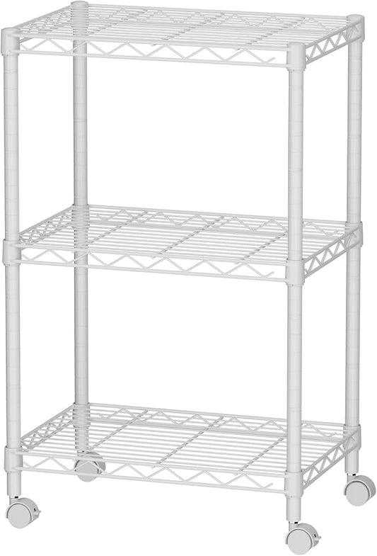 SINGAYE 3 Small Wire Shelves Kitchen Pantry Close Home Organizers and Storage Bathroom Shelf Laundry Room Organization Adjustable Book Metal Garage Shelving Unit