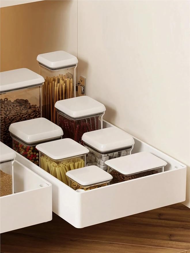 Pull-out cabinet organizer expandable with nano film adhesive, pull-out drawer suitable for kitchen, pantry or bathroom cabinets