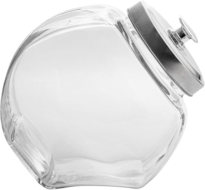 Restaurantware Candy Jar 3 Count 0.56 Gallon Glass Candy jars With Lids Airtight Storage, Wide Opening, Clear, Durable, Dishwasher-safe, For Cookies and Snacks