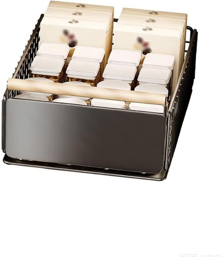 Pull Out Drawers For Kitchen Cupboards- No Drill Drawers for Cabinets Adjustable Non-Slip Feet(Black,23.5x39.5x11 cm)