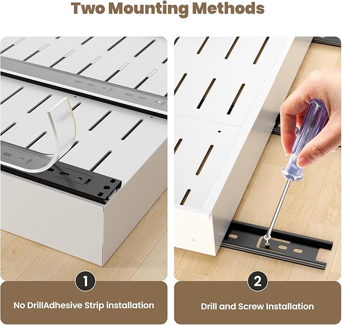 Dayacoco 2Pcs Dayacoco Pull Out Cabinet Organizer, Expandable Width (11.4"-19.4") and Depth (16.7"-21.4") With 3 Rails, Slide out Drawers for Kitchen Base Cabinet Organization, No Drill, White
