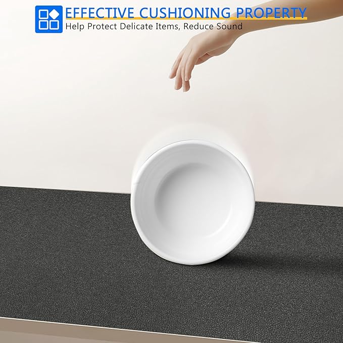 WochiTV Shelf Liner for Cabinets, Drawer Non Adhesive Non Slip Foam Mat for Kitchen, Pantry, Bathroom, Cupboard, Garage, Closet, Shelves, Drawer, Tool Box, Gray 23.6 x 236 inches