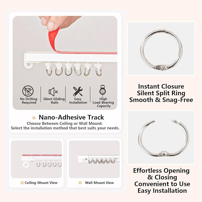 Under Sink Cabinet Organizer, Magnetic No-Drill Self-Adhesive Door Tracks, Short Storage Solution for Kitchen, Pantry, RV & Laundry Room - Space-Saving Design