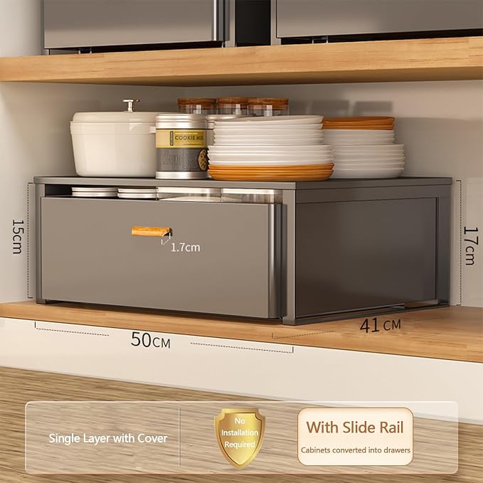 Pull Out Drawers for Cabinets Cabinet Extendable Basket Expandable Drawer Pull Out Drawer Drawer without Drilling Kitchen Organizer Steel Material for Kitchen Living Room Bedroom