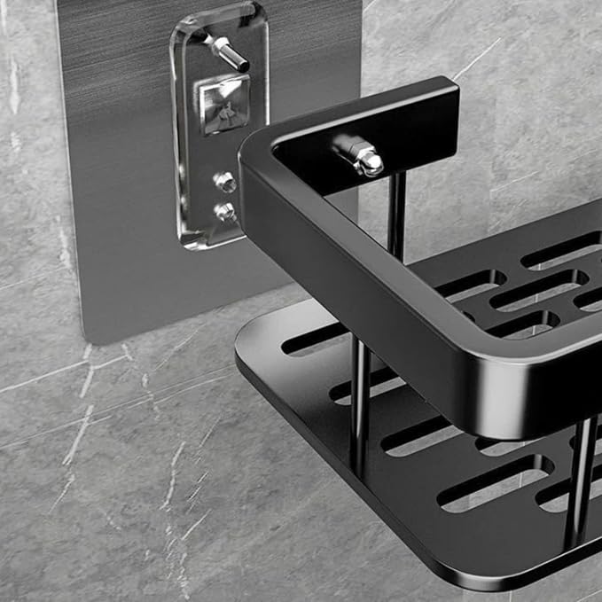 No-Drill Bathroom Storage Rack, Thickened Plastic Reinforced Bathroom Organizer