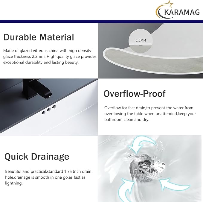 20 Inch Undermount Bathroom Sink Rectangle Undermount Sink White Ceramic Under Counter Bathroom Sinks with Overflow (19.8"x13.7")