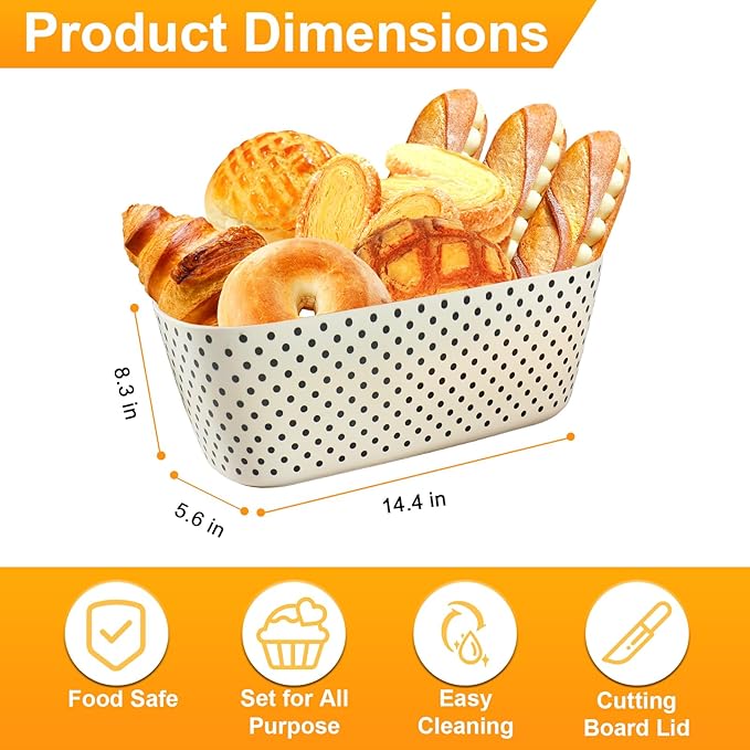Bread Box with Cutting Board Lid Made with Bamboo Fiber, Bread Box For Kitchen Countertop Bread Container Holder Keeper Keep Fresh I14.4x8.3x5.6 in……