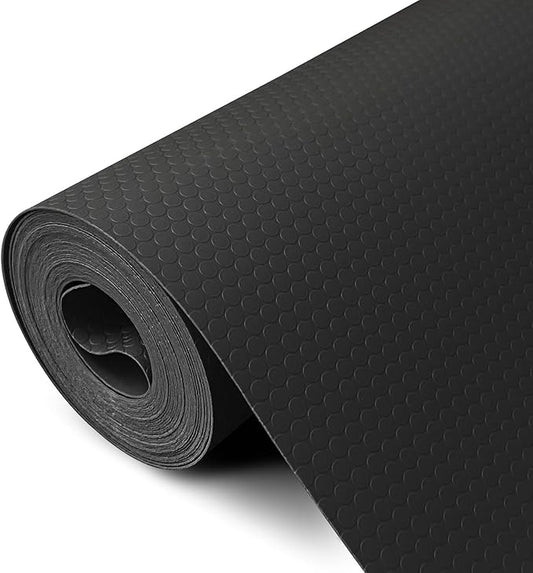 Shelf Liners 17 inch x 20 ft Shelf Liners for Kitchen cabinets nonstick Shelf Lining Drawer Mats EVA Protector for Cupboard (Black,17 inch x 20 ft)