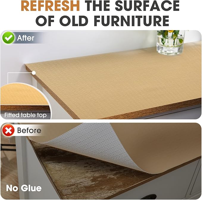 Drawer and Shelf Liner, Non-Slip Kitchen Cabinet Liners Non-Adhesive Thick Strong Grip Waterproof Washable Mats Protect Dresser Shelves Cupboard Bathroom Cabinets, Beige, 12 in X 10 FT