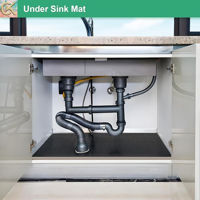 Self-Adhesive Shelf Liner Kitchen Liner, Waterproof Backed Paper Easy Peel and Stick Contact Liner Without Residue for Decor Your Desk Surface, Kitchen Countertops (Black, 17.5 x 393.7 inches)