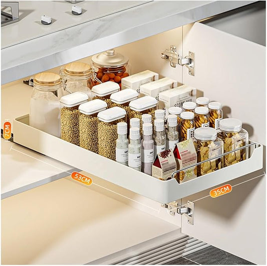 Pull Out Drawers for Cabinets Kitchen Organizer Expandable Drawer Pull Out Cabinet Organizer Pull Out Drawer for Adhesive Kitchen Cabinet Organizer No Drilling and Nailing Required