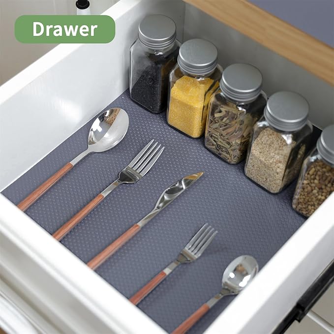 Shelf Liners 20 inch x 20 ft Shelf Liners for Kitchen cabinets nonstick Shelf Lining Drawer Mats EVA Protector for Cupboard (Gray,20 inch x 20 ft)