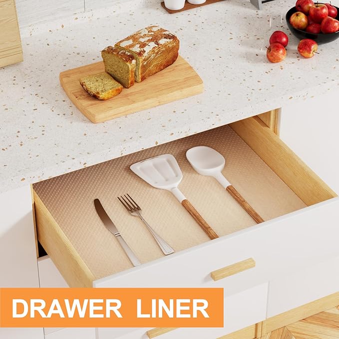 24-inch Wide Cabinet Shelf Liner: Clear Waterproof Large Under Sink Mat - 24 in x 25 FT Translucent Easy to Cut Non-Adhesive Kitchen Drawer Mat for Bathroom Cupboard