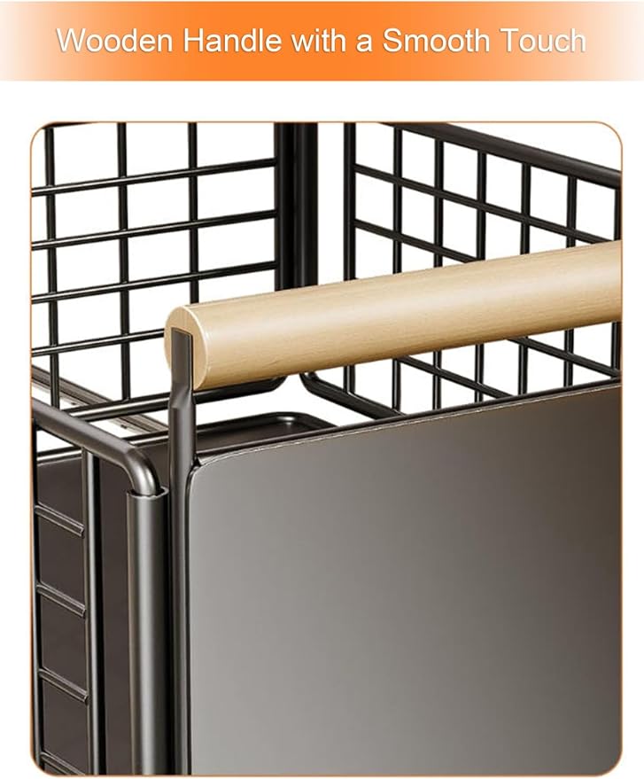 Pull Out Drawers For Kitchen Cupboards- No Drill Drawers for Cabinets Adjustable Non-Slip Feet(Milk,23.5x39.5x19.5 cm)