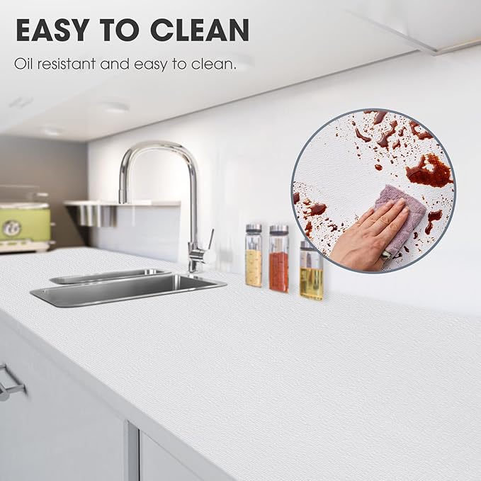 Drawer and Shelf Liner, Non-Slip Kitchen Cabinet Liners Non-Adhesive Thick Strong Grip Waterproof Washable Mats Protect Dresser Shelves Cupboard Bathroom Cabinets, White, 10 in X 20 FT