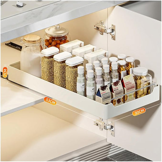 Pull Out Drawers for Cabinets Kitchen Organizer Expandable Drawer Pull Out Cabinet Organizer Pull Out Drawer for Adhesive Kitchen Cabinet Organizer No Drilling and Nailing Required