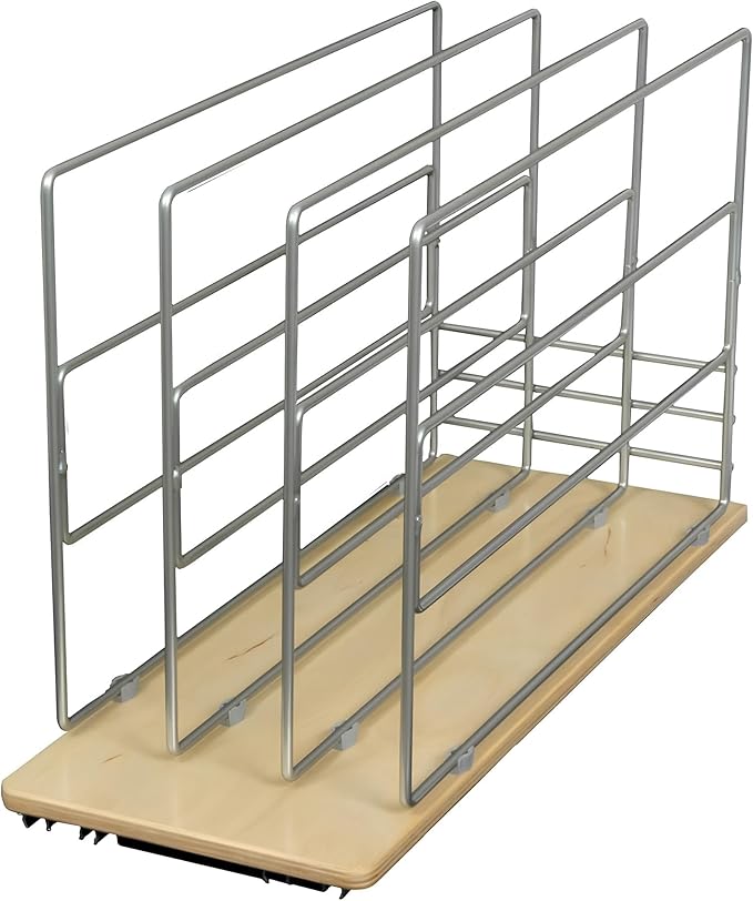 Knape & Vogt KV Slide Out Tray Divider 3 divider unit frosted nickel dividers