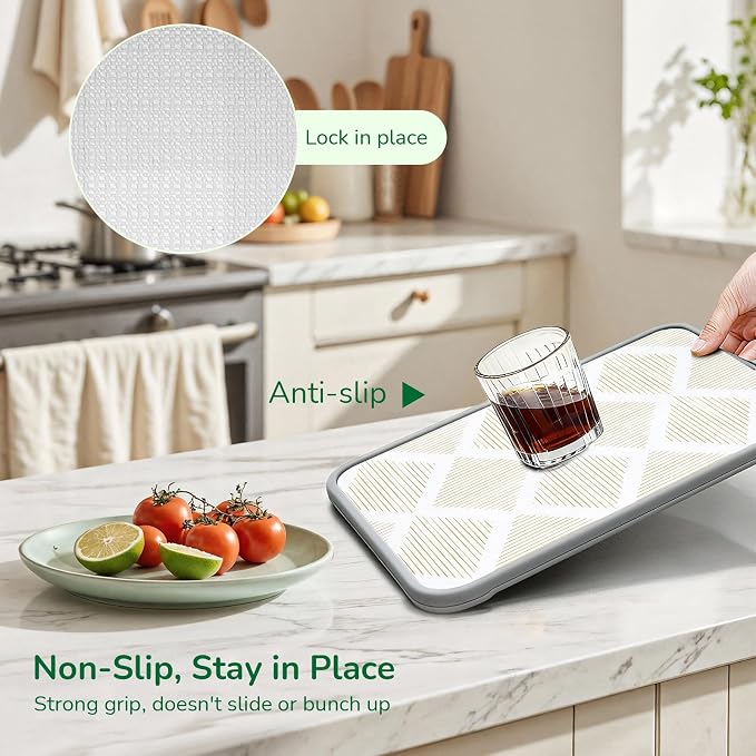 Drawer and Shelf Liner for Kitchen 11.8in x 20FT, Non-Slip Non-Adhesive Cabinet Liners for Cupboard, Dresser, Shelves, Tool Box, Pantry, Thickened Easy Install, Strong Grip, Yellow&White